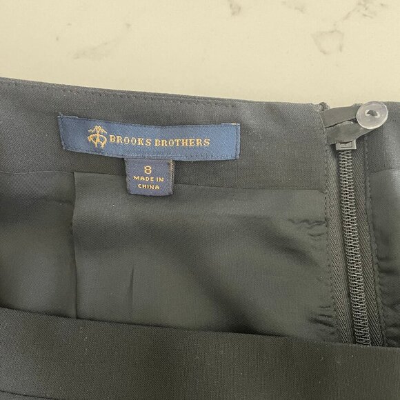 Brooks Brothers Tollegno 1900 Classic Wool Lined Midi Pencil Skirt Blk Sz 8 NWOT - Picture 7 of 12